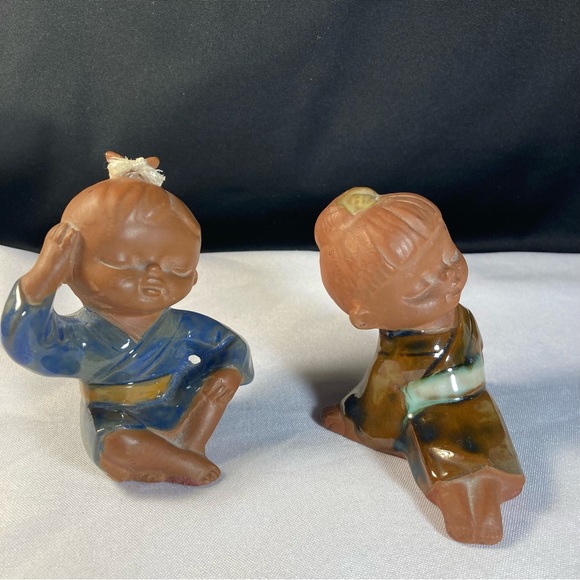 Vintage Japan Uctci Terracotta Girl Figurines - Picture 6 of 13